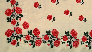   गुलाब के फूल वाला दुसुती का पर्दा बनाने का आसान तरीका || New Rose Flower Dusuti Parda Design. 