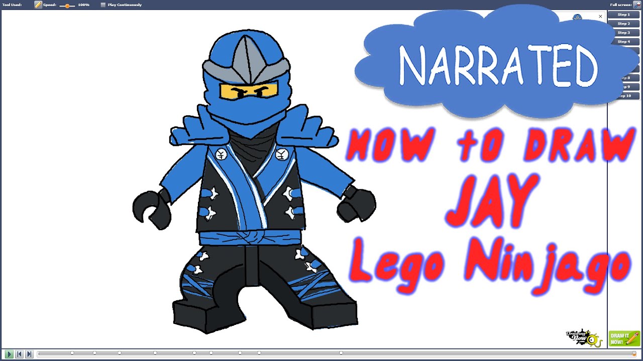 How to Draw Jay from Lego Ninjago (NARRATED) - YouTube