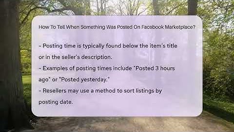 How To Tell When Something Was Posted On Facebook Marketplace? - Everyday-Networking
