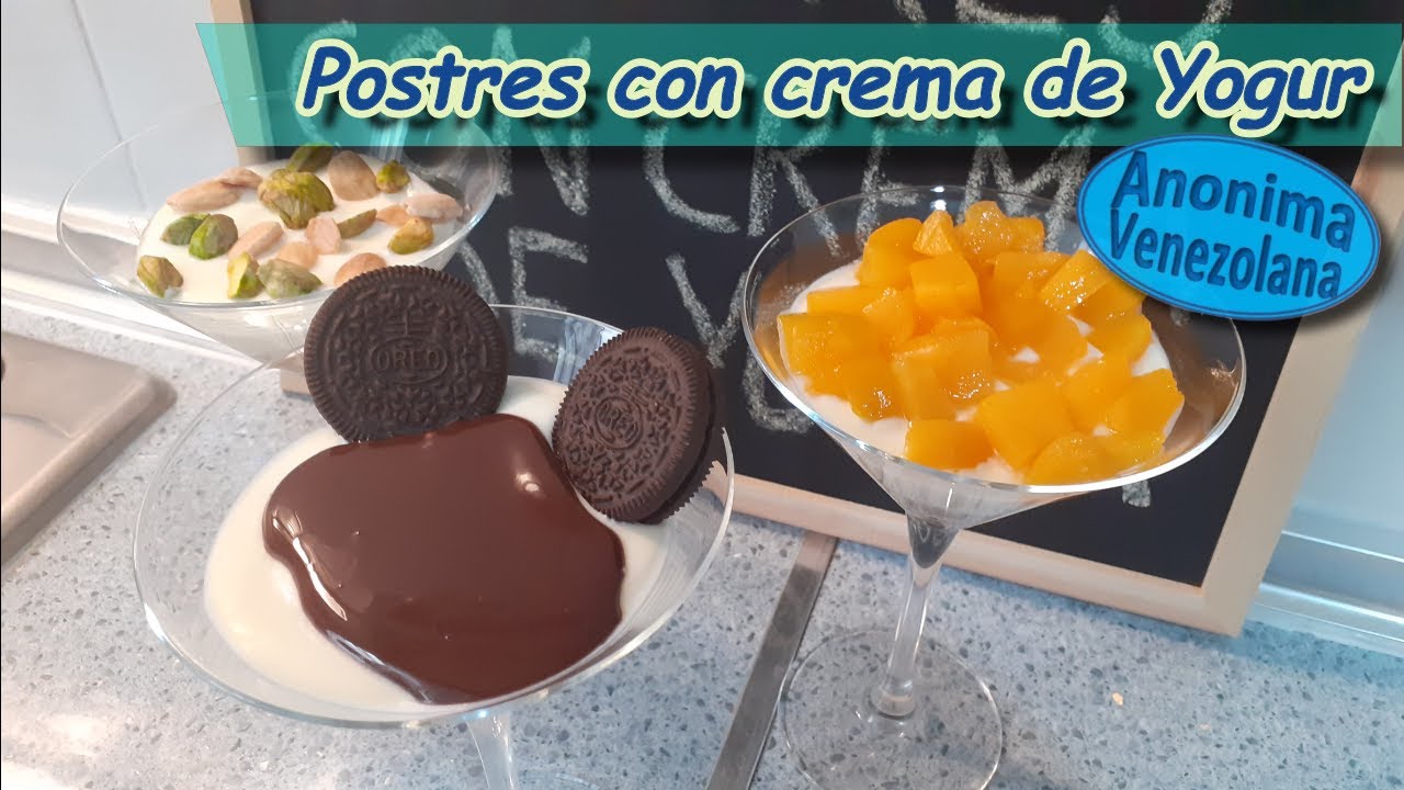 Postre de crema de yogur y queso mascarpone - Receta Fácil y Deliciosa