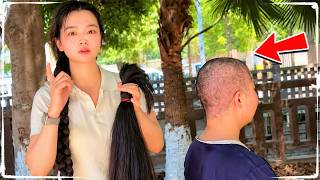 She Accepted the Crazy Roadside Headshave Challenge! 😱🪒