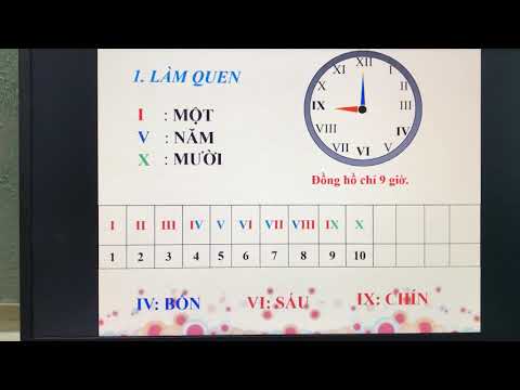 Toán 3: Làm quen với chữ số La Mã - Tuần 24