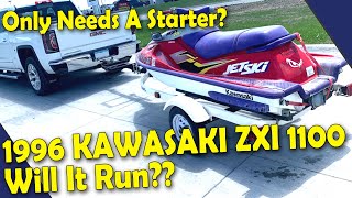 I BOUGHT A 1996 KAWASAKI ZXI 1100 JET SKI - Starter Replacement - Will it  run?