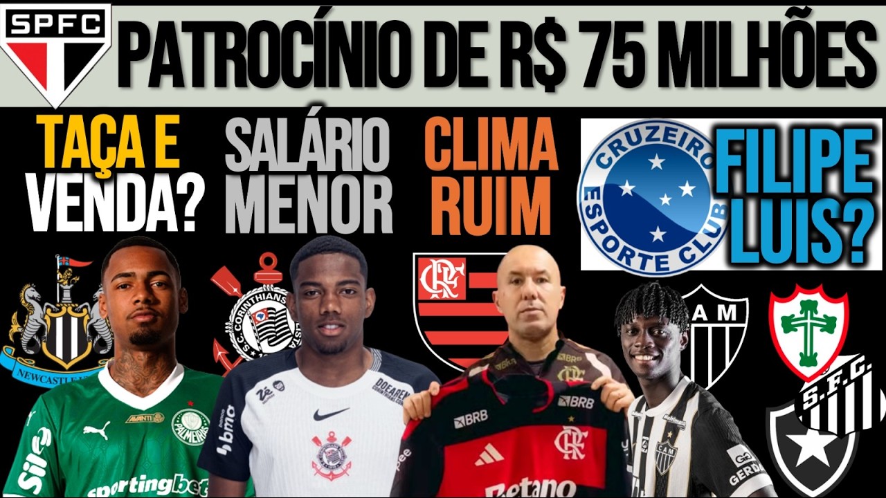 ALLAN NA INGLATERRA? CRISE NO FLA| SALÁRIO DO ANDRÉ| 75MI NO SP| FILIPE LUÍS NO ZÊRO? CISSÉ, LUSA E+