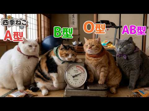 【血液型あるある】本気でダイエットを始めた時の違い🐱🏃‍♀️【四季ねこ】のサムネイル
