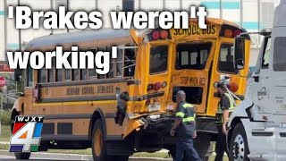 Semi Driver Says Brakes Werent Working When He Tried To Avoid Hitting School Bus Report