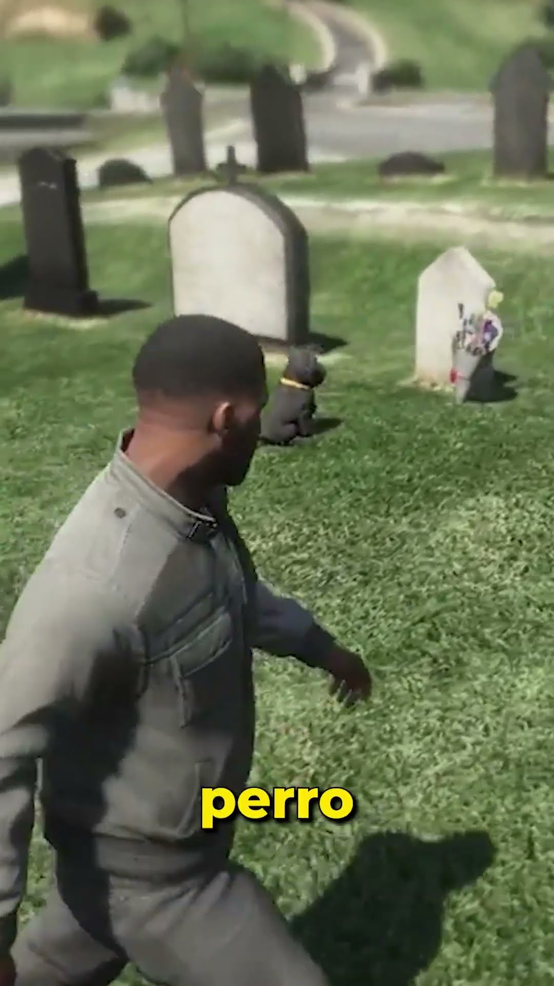 Perro visita la tumba de su dueño en GTA5