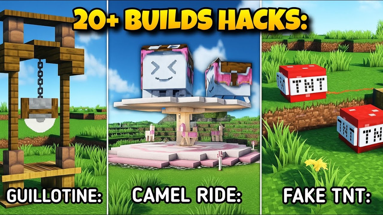 Minecraft 20+ Build Hacks (Tutorial) - YouTube