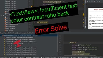 Insufficient text color contrast ratio back @hunterwithmeerror solve xml design Android studio