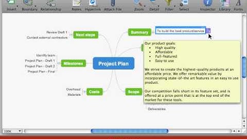 MindManager 8 for Mac - Add extended information