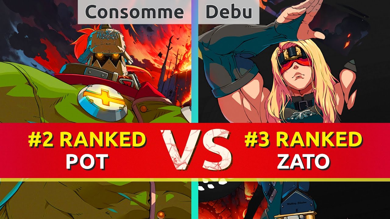 GGST ▰ Consomme (#2 Ranked Potemkin) vs Debu (#3 Ranked Zato). High Level Gameplay