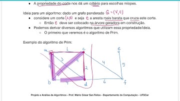 Aula 14.04 - Algoritmo de Prim: Exemplo, Pseudocódigo e Eficiência (PAA)