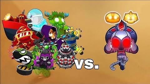 Btd6 god boosted vtsg vs. all tier5 towers together vs. normal vtsg