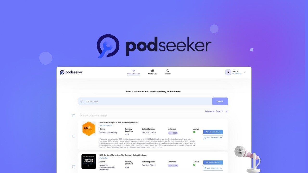 Podseeker Review | Podseeker Lifetime Deal $49 - Podcast Database For PR And Marketing