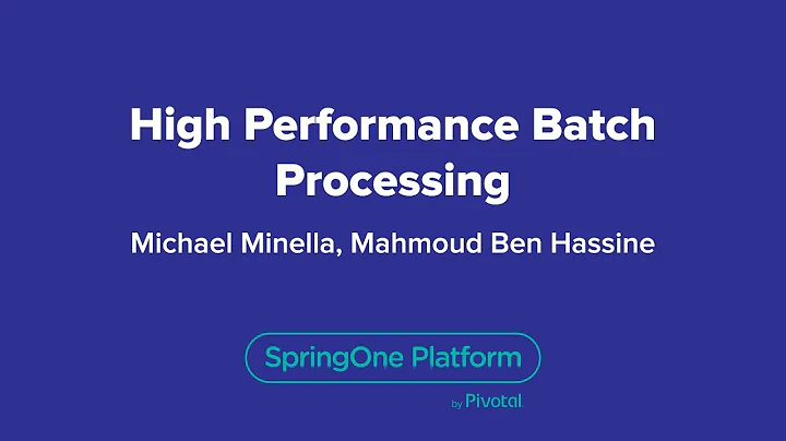 High Performance Batch Processing