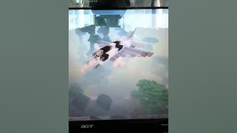 Minecraft plane flying with the zeppelin mod (sorry for the