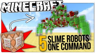 The COOLEST Minecraft Slime Block Redstone Robots In Only One Command Block!