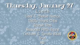 Lunch Menu 1/24/22 - 1/28/22