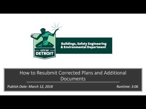 City of Detroit ePLANS Video Tutorials: How to Resubmit Corrected Plans and Additional Documents