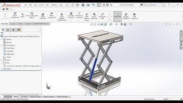 Solidworks tutorial: Hydraulic Scissor Lift Assembly and Motion Study
