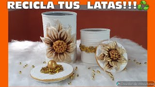 RECICLA LATAS CON PORCELANA FRÍA🌻Y DECORA TU COCINA 😀