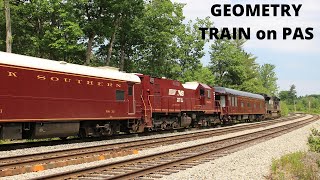 NS GEOMETRY TRAIN ON PAN AM Ep 260 Chasing the Norfolk Southern Geometry train with exhibit car NS 5
