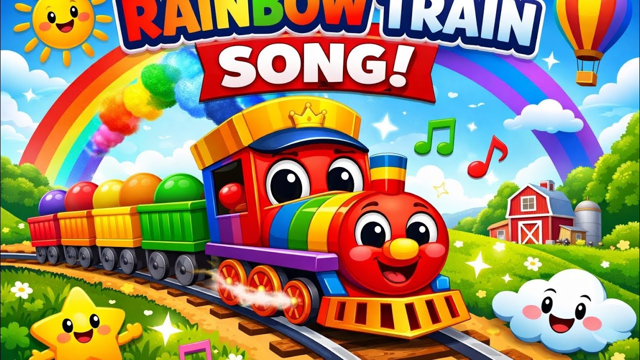 Rainbow Train Song 🌈 | Learn Colors for Kids | Crown Toonix Nursery Rhymes