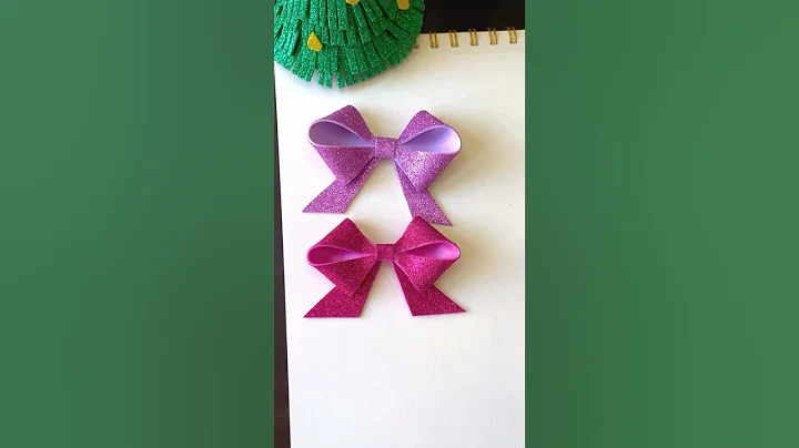 How to make a bow with glitter foam sheet for Christmas tree decoration #christmas #party #diy #fun