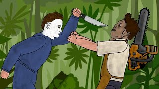 Michael myers vs Leatherface - Drawing cartoons 2