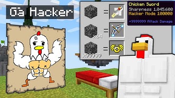 Minecraft Bedwars, Nhưng Vẽ Gà Hacker Được Đồ Siêu Vip Hack Bay Troll Noob Team ??