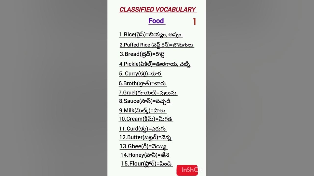 classified-vocabulary-food-class-9-study-with-puppy-tiral-shorts
