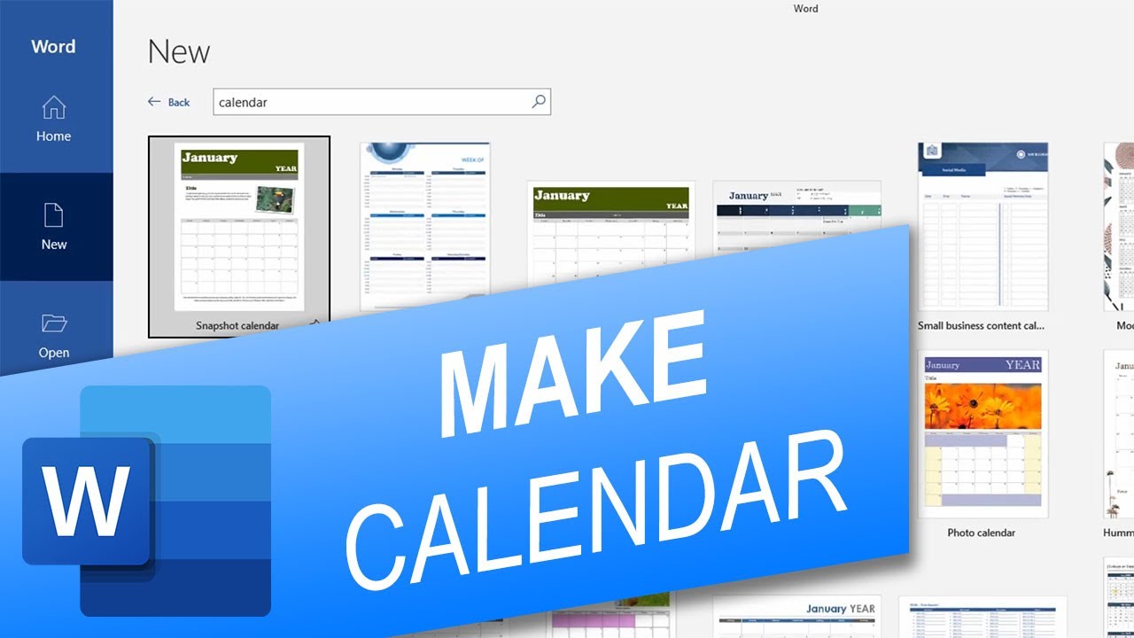 How to Make Calendar in Word YouTube