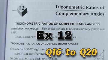 Ex 12 Q16 to Q20 Class 10 Trigonometric Ratios Of Complementary Angles | RS Aggarwal  CBSE | Rajmith
