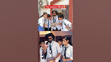 The Cartoon World😱 Part-1 #shorts #ytshorts #teratrigun #cartoonworld #schoolcomedy