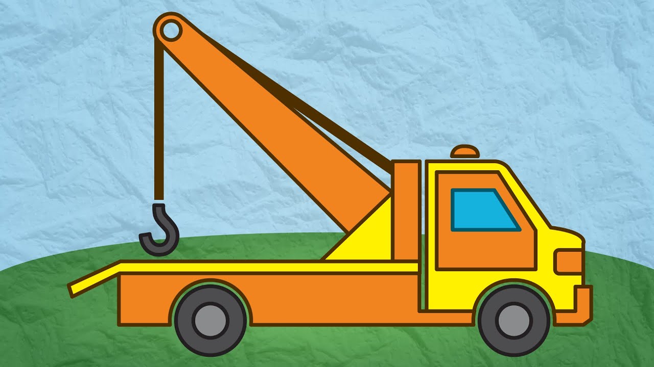 Как нарисовать эвакуатор для детей поэтапно карандашом