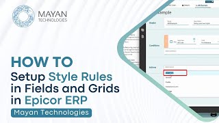 How To Setup Style Rules in Fields and Grids in Epicor ERP