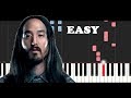Steve AokI - Waste It On Me (EASY Piano Tutorial) ft Bts