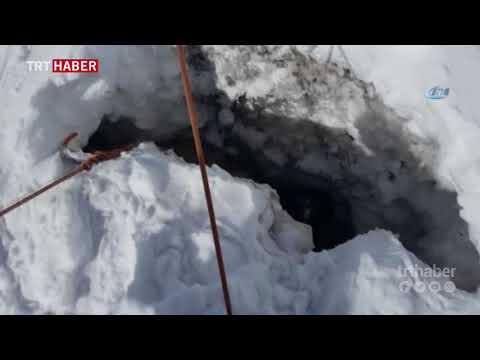 Türk dağcılar, 4400 metrede buzul çukuruna düşen ve donmak üzere olan köpeği kurtardı.