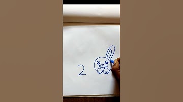 rabbit drawing easy  with number 200 #shorts