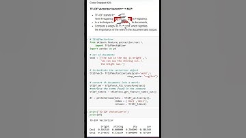 TF-IDF Vectorizer in NLP #shorts #nlp #vector #textprocessing #trending #viral