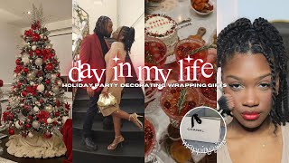 SPEND THE D☆Y WITH ME | holiday party, decorating, gift wrapping & MORE