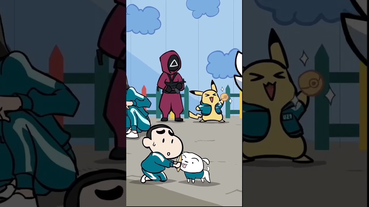 when anime characters play Squid Game