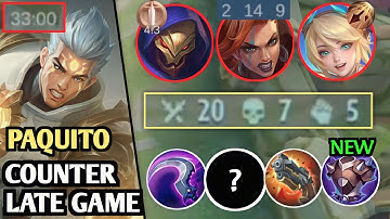 PAQUITO SIDELANE COUNTER ALDOUS[500 Stacks] IN LATE GAME EASILY | PAQUITO TUTORIAL LATE GAME MLBB