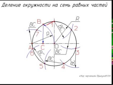 Деление окружности на 7 частей