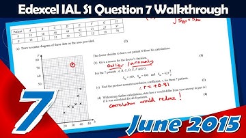 S1 Edexcel IAL June 2015 | Question 7 Walkthrough | Scatter Diagram & Correlation