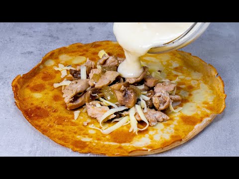 Video: Cooking Pancake Bags With Chicken And Mushrooms