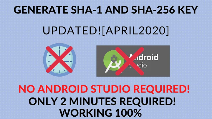 SHA-1: How to generate SHA-1 and SHA-256 key without Android Studio in under 2 mins?