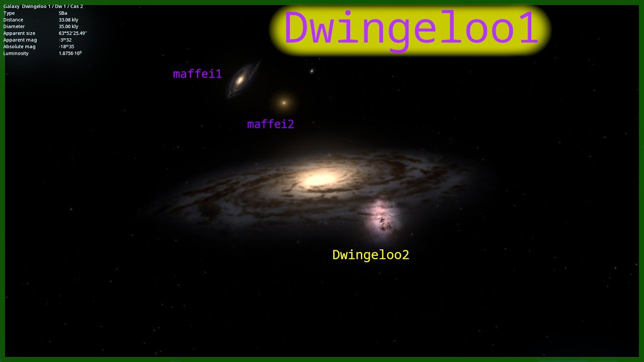 Barred spiral galaxy - in maffei group - Dwingeloo 1 - constellation cassiopiea