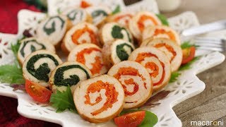 下ごしらえはレンジで！ しっとり柔らか 2色のクリスマスロールチキンの レシピ 作り方