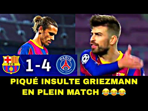 Pique Insulte Griezmann En Plein Match Youtube